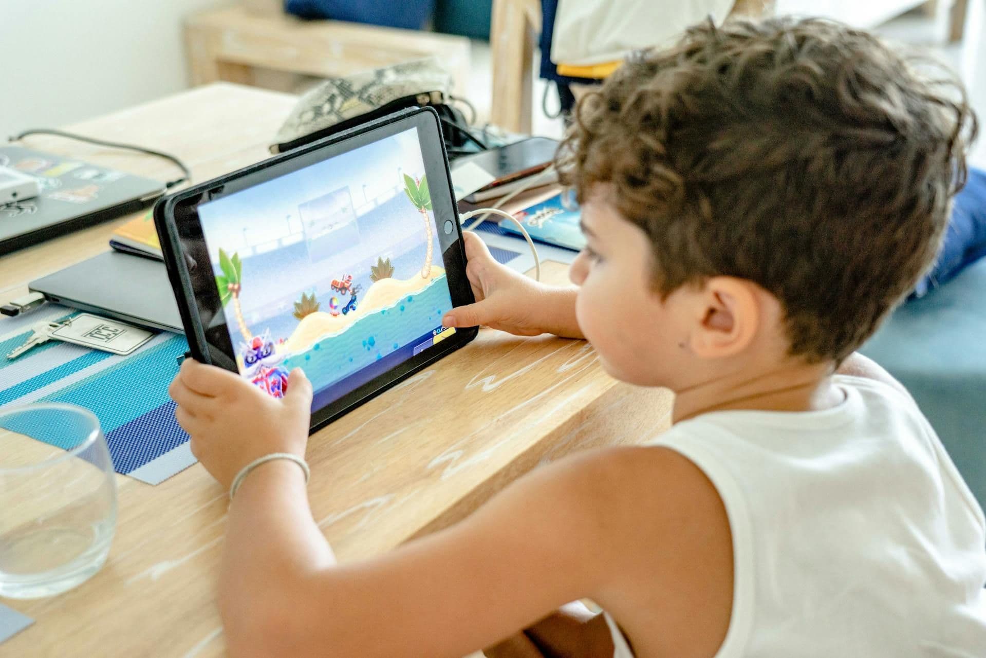 Kid gaming on iPad